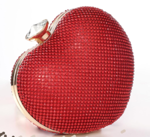 heart shaped clutch purse